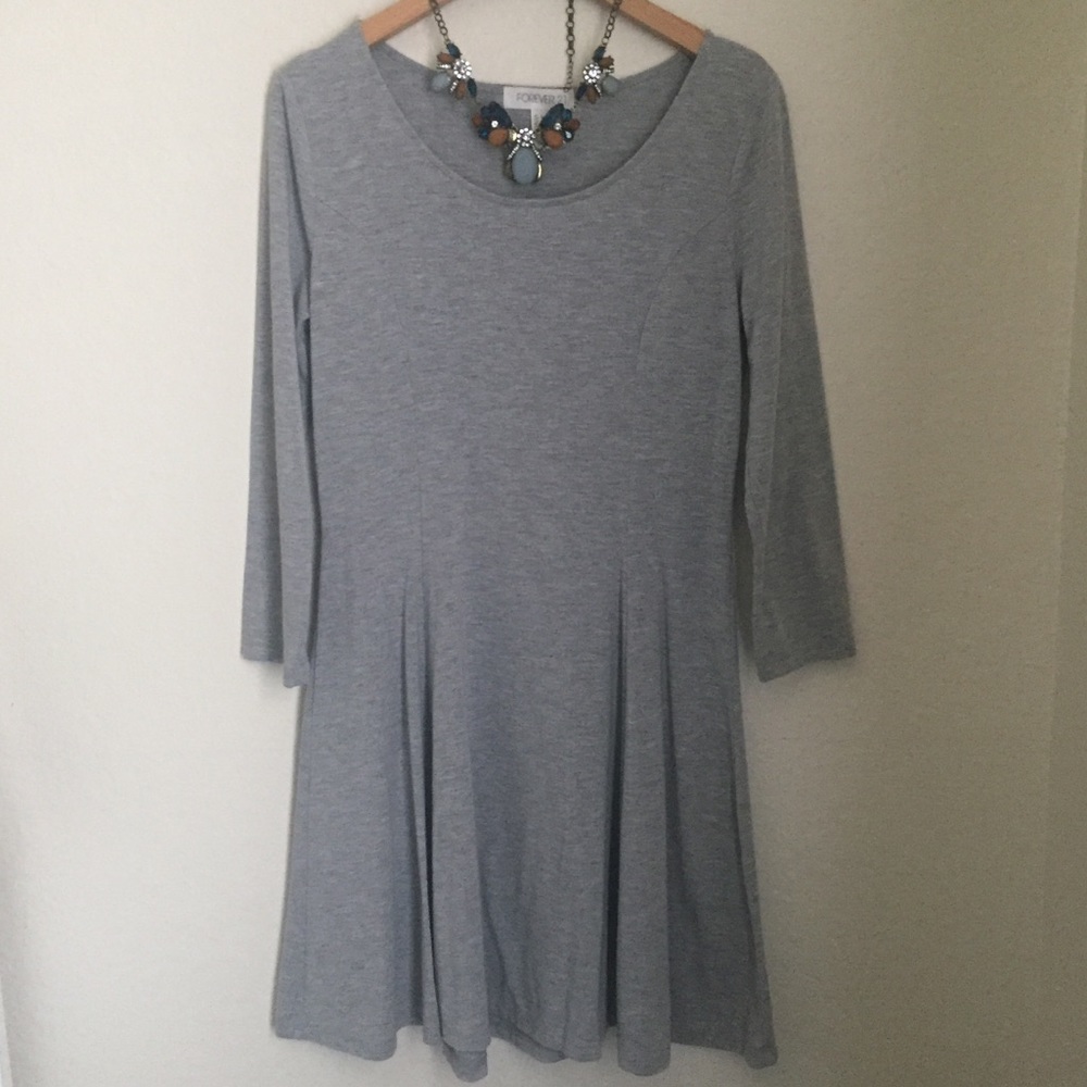Forever 21 3/4 Sleeve Skater Dress